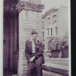 FB: London, 1948. "A dapper looking young man outside the house where we lived on the corner of West End Lane and Messina Avenue in West Hampstead. I really thought I was the cat’s whiskers then."
