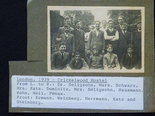 KM: Outside the hostel in Cricklewood, 1939