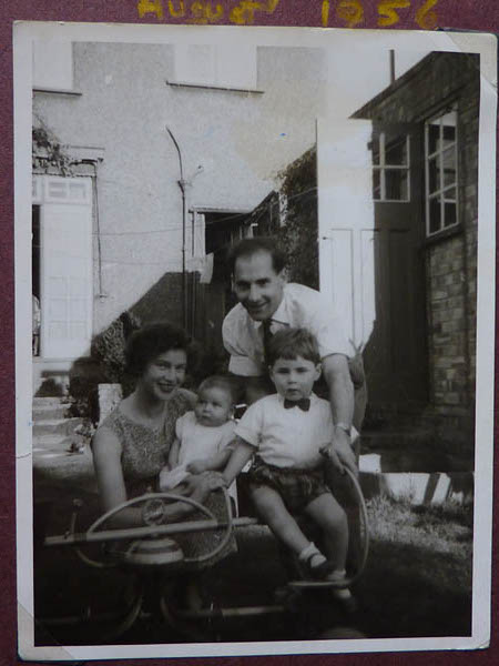 RK: With family. "Ann, myself, David and Andy in the garden of our house in Ballogie Avenue in Neasden. We had a flat in Maida Vale for the first two years of our married life, and then moved to this small house- a semi-detached in Neasden, where we spent sixteen years before moving to Kenton."