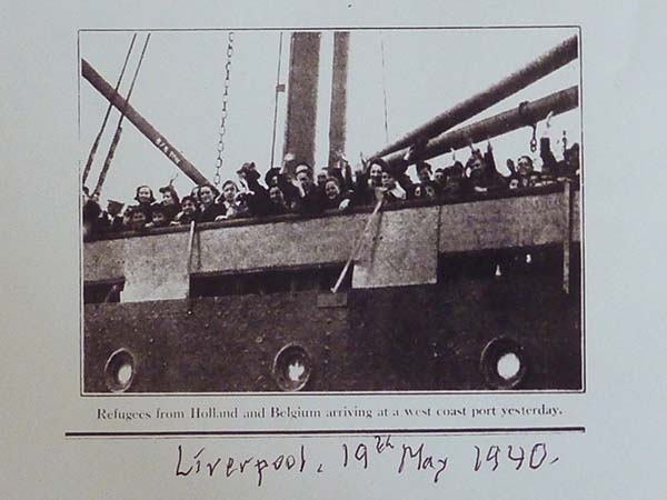 HJ: The Bodegraven docks at Liverpool, 19th of May, 1940, HJ on board. "The last boat out of Holland"