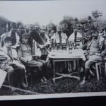 GD: Jewish Hungarian soldiers in WW1 celebrating Rosh Hashana, the Jewish New Year, in Sovata, Transylvania, 1916. George's father Gyula is 2nd left.