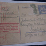 GF: Postcard from Aunt Bözsi asking for news of her husband