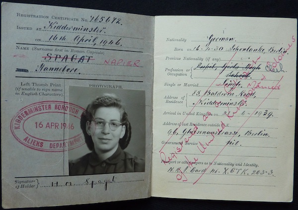 HN: UK Kindertransport travel document