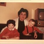 BM: "This is in 1959 just before we left our flat in Richmond to move to Somerset Road. On the left is Tessa, 3 and Oliver 1. "
