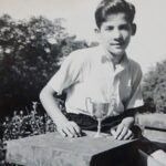 ER: With his cup for winning the Junior Cross Country at the Dorking Grammar School, 1947