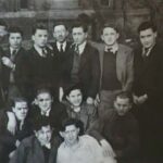 FP: Northumberland Street Hostel for camp survivors, Manchester, 1946. FP's husband to the far side. FP and her husband were hostel wardens