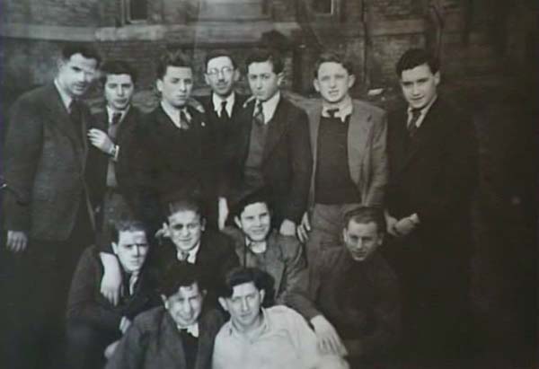 FP: Northumberland Street Hostel for camp survivors, Manchester, 1946. FP's husband to the far side. FP and her husband were hostel wardens