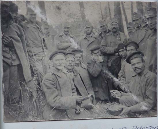 FK: Photograph taken by father, Josef, an official Austrian war photographer during WW1, showing Russian prisoners of war, published in a magazine, ‘Allgemeine Rundschau’ which commented 'they seem satisfied with their fate'