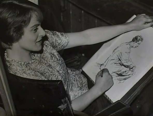 MC: Drawing Peter Ustinov, Edinburgh Festival, 1949