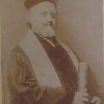 HS: Great grandfather Rabbi Moritz Rama at the 25th Anniversary of his office as Rabbi, Magdeburg. "But as far as I am concerned the interesting bit is the silver collar of the Tallit is now…, I have made it into a bookmark and it is now our memorial bookmark in the synagogue at Southgate."