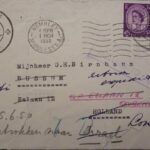 LL: Envelope of letter from LL's aunt trying to track down Mr Birnbaum, 1958. At the bottom it says in Dutch: “Vertrokken naar Israel” (moved to Israel). "And it was that that sent me off on my trail to find Mr Birnbaum, which I did, in 1981."