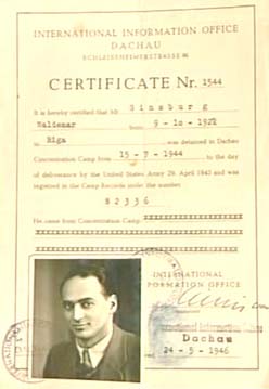 WG: Dachau certificate
