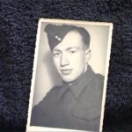 RH: In uniform as an honourable private in the Pioneer Corps, Darlington, ca1941