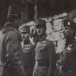 JSS: Emperor of Austria Kaiser Karl (left) giving a medal to John's father, Robert Subak (right), ca. 1917