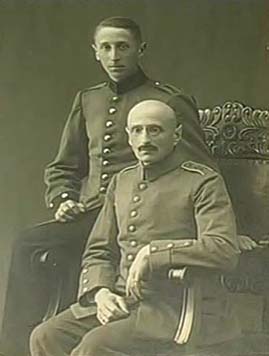 RG: Father (Julius), grandfather (Hermann) in their army uniforms in Ratibor, Upper Silesia (present day Racibórz, Poland) 1918