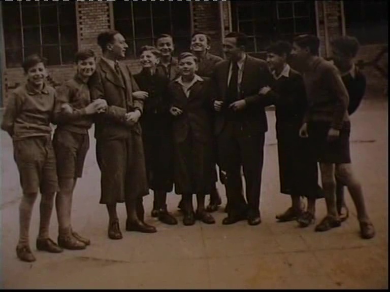 LB: Third from right in the courtyard of the Jewish orphanage in Pankow, Berlin