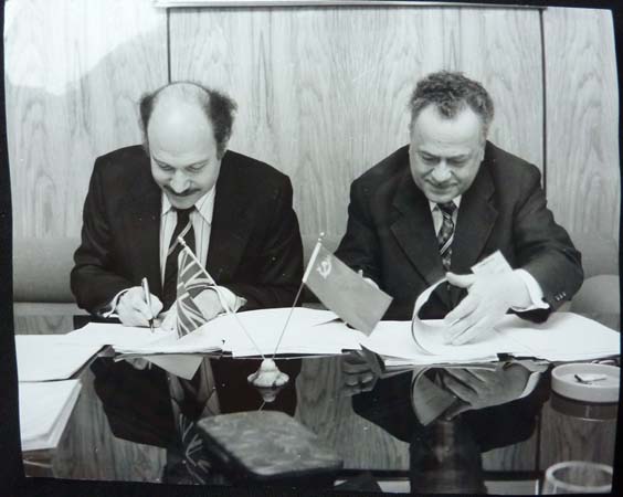 RL: Signing a contract in Moscow, early 1980s. "And this was a multi-million-pound contract. They sent me an invitation at about the year's end - just near- near the end - and said would I come out over the year’s end to sign a contract? And I was going to say, “Well I can’t- I can’t do that.” And they said, “Well the year is finished. You've got the financial allocation for that order. If you- if you don't sign it, it'll go away.” I travelled."