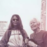 GV: Gerta with Robin at the Vrba-Wexler Memorial March, “And that’s where they- the marchers stop and read from Wetzler-Vrba’s book and- the description of what happened when they crossed the border [between Slovakia and Poland].”