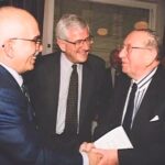 AH: AH with King Hussein of Jordan and the editor of the Jewish Chronicle, ca. mid 1990s