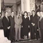 AH: Jewish leaders meeting Margaret Thatcher, on the far left Edgar Bronfman, President of the World Jewish Congress