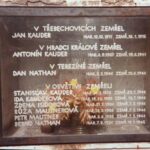 EC: Family memorial, Jewish cemetery, Hradec Kralove, Czech Republic. "My mother had all the names of all the members of our family who perished in the Holocaust... inscribed on this... stone glass. And behind it is the urn where- that contains the ashes of her brother Tonda who died just before the war."