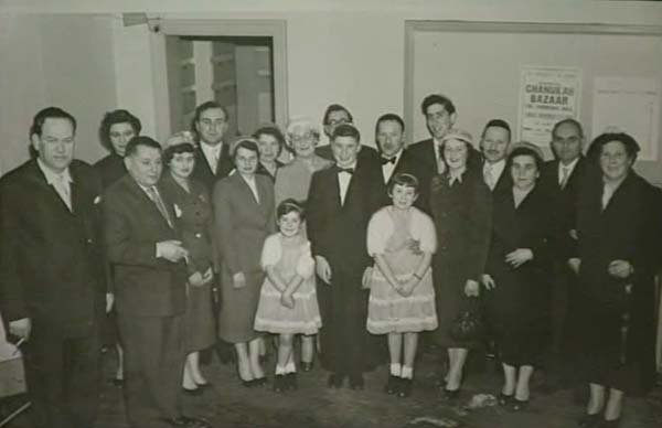 JC: Lionel Cofnas, son, Bar Mitzvah, Birmingham, 1956; JC on the right of his son