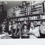 UO: The opening of the Virago Bookshop, Rosamund Lehman cutting the ribbon, Southampton Row, Covent Garden, London, date unknown