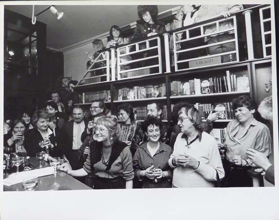 UO: The opening of the Virago Bookshop, Rosamund Lehman cutting the ribbon, Southampton Row, Covent Garden, London, date unknown