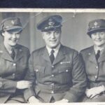 FL: Wife Ailsa on the left in the Canadian Women's Army, on the right her mother Bessie also in the Canadian Women's Army and in the middle her father, who was an RAF officer.