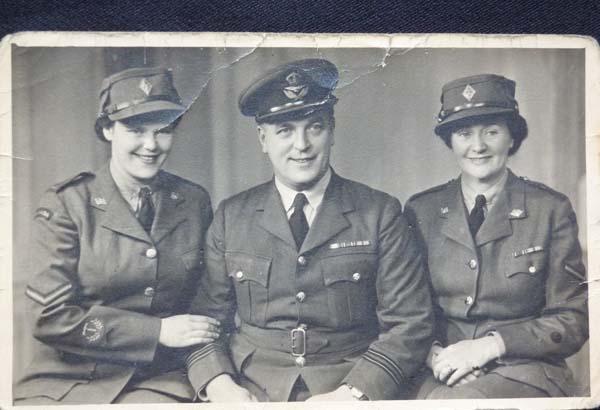 FL: Wife Ailsa on the left in the Canadian Women's Army, on the right her mother Bessie also in the Canadian Women's Army and in the middle her father, who was an RAF officer.