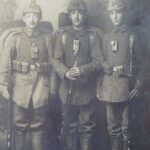 JM: Father on the left with two of his friends, having just enlisted in the German army, before they were sent to the Eastern Front, 1915