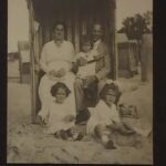 LH: Family holiday photo. Mother, Father, Lillian (year-old), Gerda (middle sister, left), Irene (elder sister, five). Baltic Sea, Arendsee, 1920
