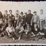 EB: Father's work unit, Russian forced labour camp, 1942. Erika's father is in the top right corner.