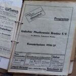 RH: Jüdische Musikverein, Breslau, 1936, programme of the Jewish Kulturebund. "Obviously Jews in Germany had to find their own entertainment and cultural activities due to the prescriptions instituted by the Nazis so we had regular concerts and that was the season 1936/37."