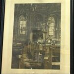 EK: Black and white drawing of the interior of the synagogue in Öls, Silesia by an artist called Labouchine, date not given