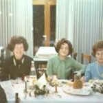 RR: At the Sheva brochas for sister, Tzirel sitting in the middle in green, Lugano, 1974