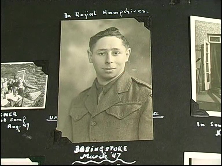 RG: "Photo taken in the British Army when I was in the Royal Hampshires, in July 1947."