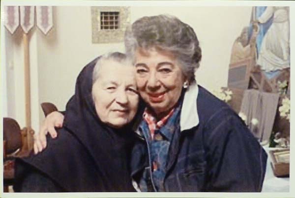LP: With Sister Chryzanitiya in the convent in Lvov, ca2010. "And this is the Sister Chrysantia who was at the convent as a young novice where we were, my mother and I in hiding. And she remembered us. And I was in touch with her until she died."