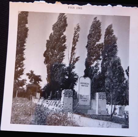 EB: "The mass grave of where my father was laid to rest. It is a mass grave of all the victims of Kópháza. It is in the Jewish cemetery in Budapest."