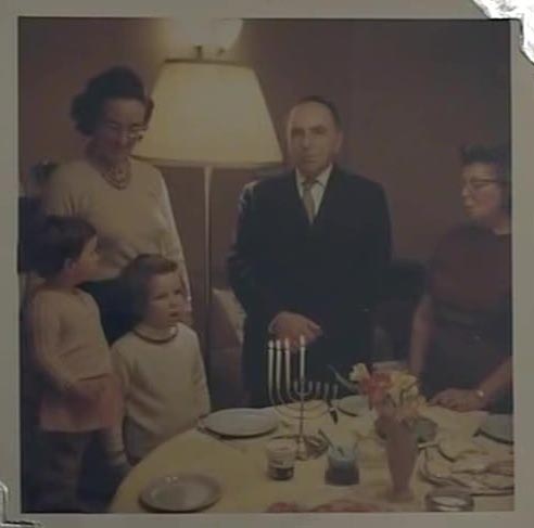 HK: Henry's parents and his children, Hanukkah, London, around 1963