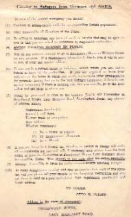 Guidance given to refugees after the outbreak of war by the German Jewish Aid Committee